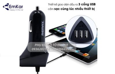 Tẩu Sạc Ô Tô 3 Cổng USB Alien Series 3 Remax RCC-304